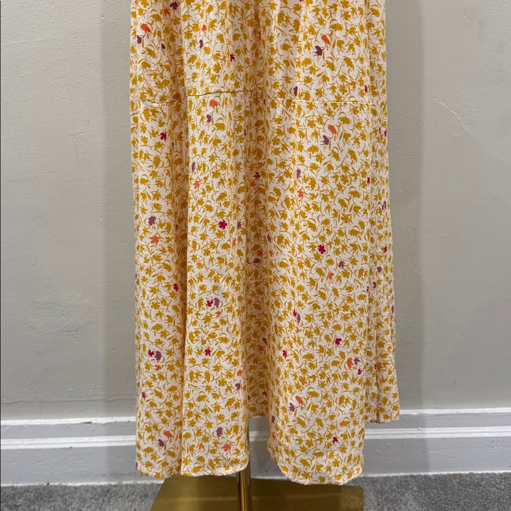Free People Boho Floral Maxi Dress with Plunging Neckline – Size Large - Picture 12 of 13